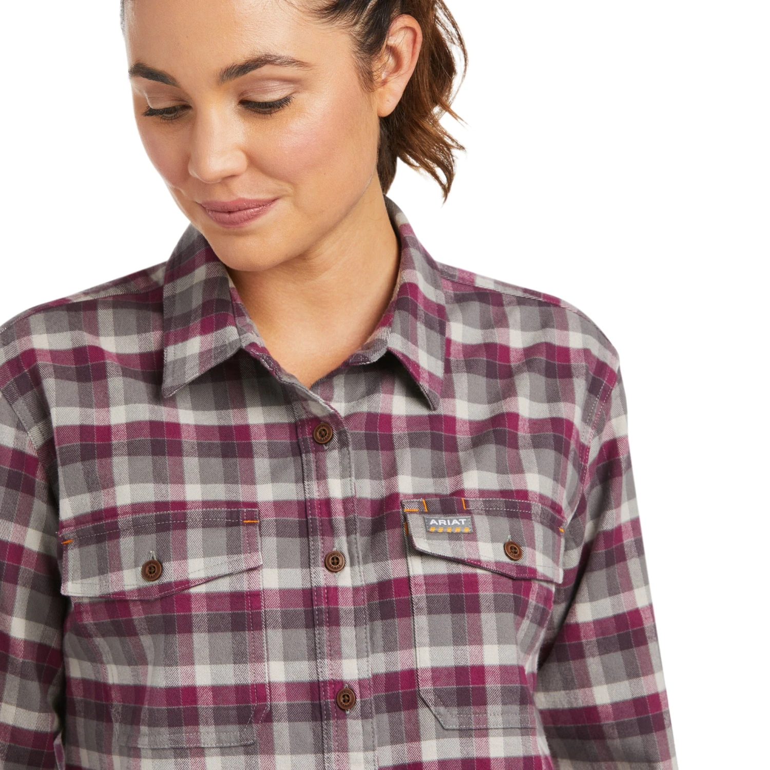 Ariat® Ladies Rebar DuraStretch™ Flannel Plaid Work Shirt 10037475 Ariat® Ladies Rebar DuraStretch™ Flannel Plaid Work Shirt 10037475 -Ariat Shop F21 WMS WORK 10037475 detail01