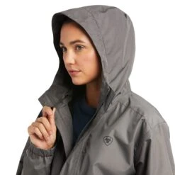 Ariat® Ladies Rebar Stormshell Logo Waterproof Grey Jacket 10037843 3 Ariat® Ladies Rebar Stormshell Logo Waterproof Grey Jacket 10037843 -Ariat Shop F21 WMS WORK 10037843 detail03