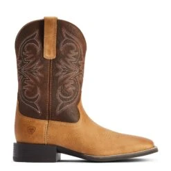 Ariat® Men's Sport Pardner Matte Tan & Brown Square Toe Boots 10042392 -Ariat Shop F22 MNS WEST 10042392 side