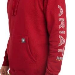 Ariat Men's Rebar Roughneck Red Pullover Hoodie 10041446 -Ariat Shop F22 MNS WORK 10041446 detail01