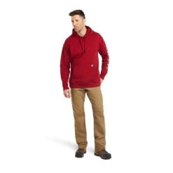 Ariat Men's Rebar Roughneck Red Pullover Hoodie 10041446 -Ariat Shop F22 MNS WORK 10041446 full