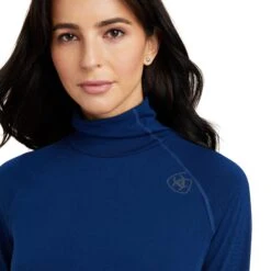 Ariat® Ladies Venture Estate Blue Long Sleeve Baselayer 10041361 -Ariat Shop F22 WMS ENGL 10041361 detail01