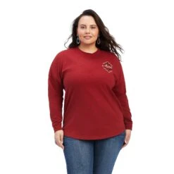 Ariat® Ladies Heather Red R.E.A.L.™ Graphic T-Shirt 10041335 -Ariat Shop F22 WMS WEST 10041335 front plus