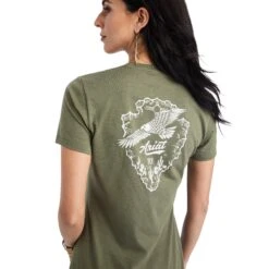 Ariat® Ladies Arrowhead Short Sleeve Military Heather T-shirt 10042723 2 Ariat® Ladies Arrowhead Short Sleeve Military Heather T-shirt 10042723 -Ariat Shop F22 WMS WEST 10042723 detail01