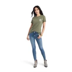 Ariat® Ladies Arrowhead Short Sleeve Military Heather T-shirt 10042723 3 Ariat® Ladies Arrowhead Short Sleeve Military Heather T-shirt 10042723 -Ariat Shop F22 WMS WEST 10042723 full
