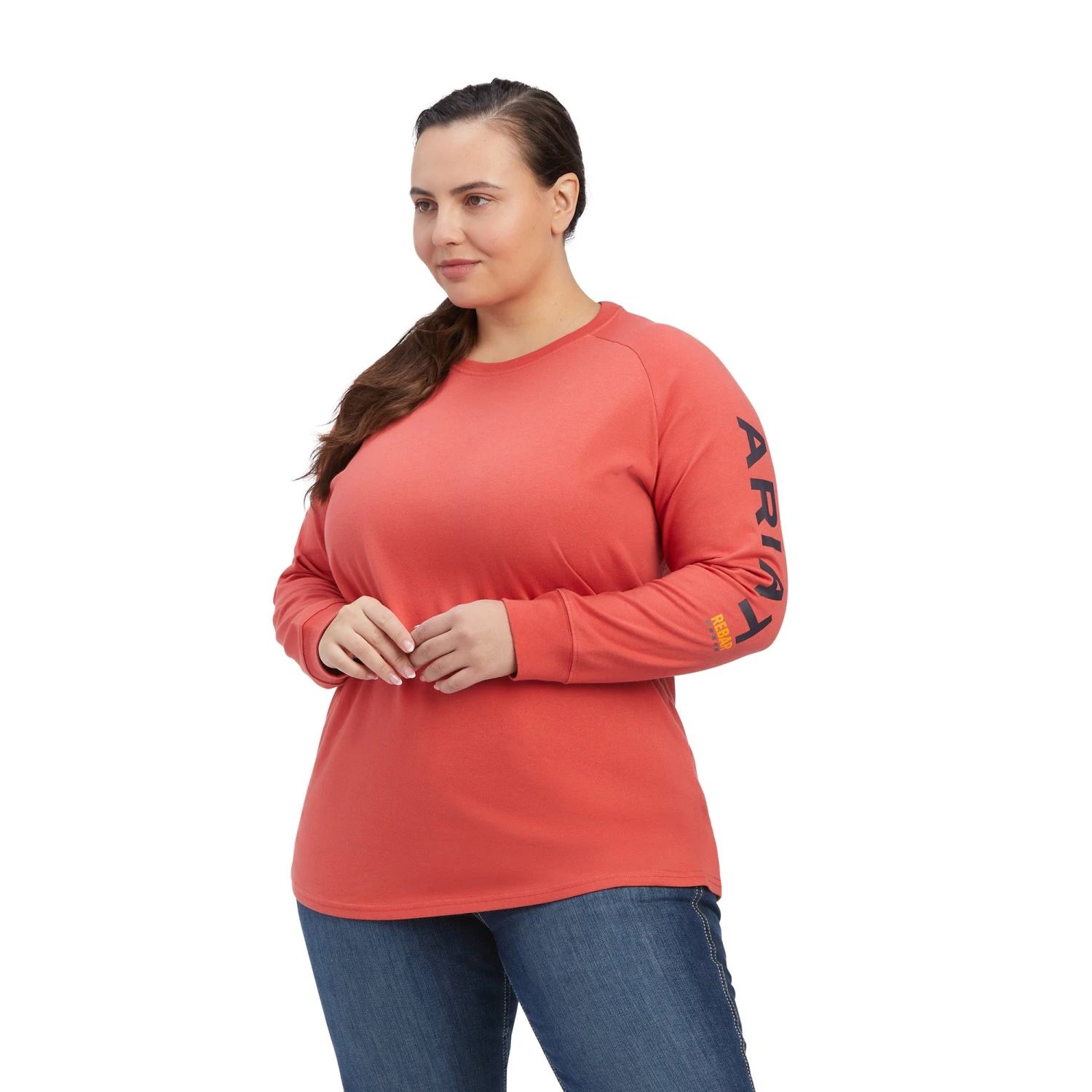 Ariat® Ladies Rebar Cotton Strong Logo Graphic T-Shirt 10041513 Ariat® Ladies Rebar Cotton Strong Logo Graphic T-Shirt 10041513 -Ariat Shop F22 WMS WORK 10041513 front plus