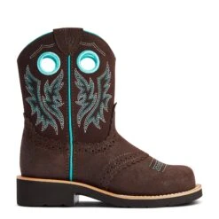 Ariat® Girl's Fatbaby® Cowgirl Royal Chocolate & Fudge Boots 10042537 -Ariat Shop F22 YTH WEST 10042537 side321