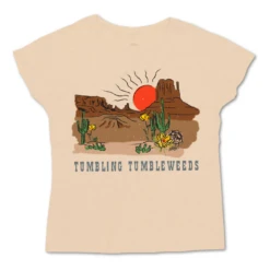 Hooey® Ladies "Tumbling Tumbleweeds" Short Sleeve Cream Tee HT1631CR