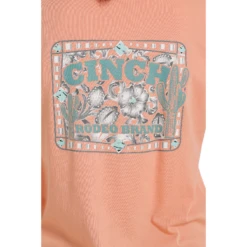 Cinch® Ladies Rodeo Brand Coral Short Sleeve T-Shirt MSK7901001 -Ariat Shop MSK7901001 1