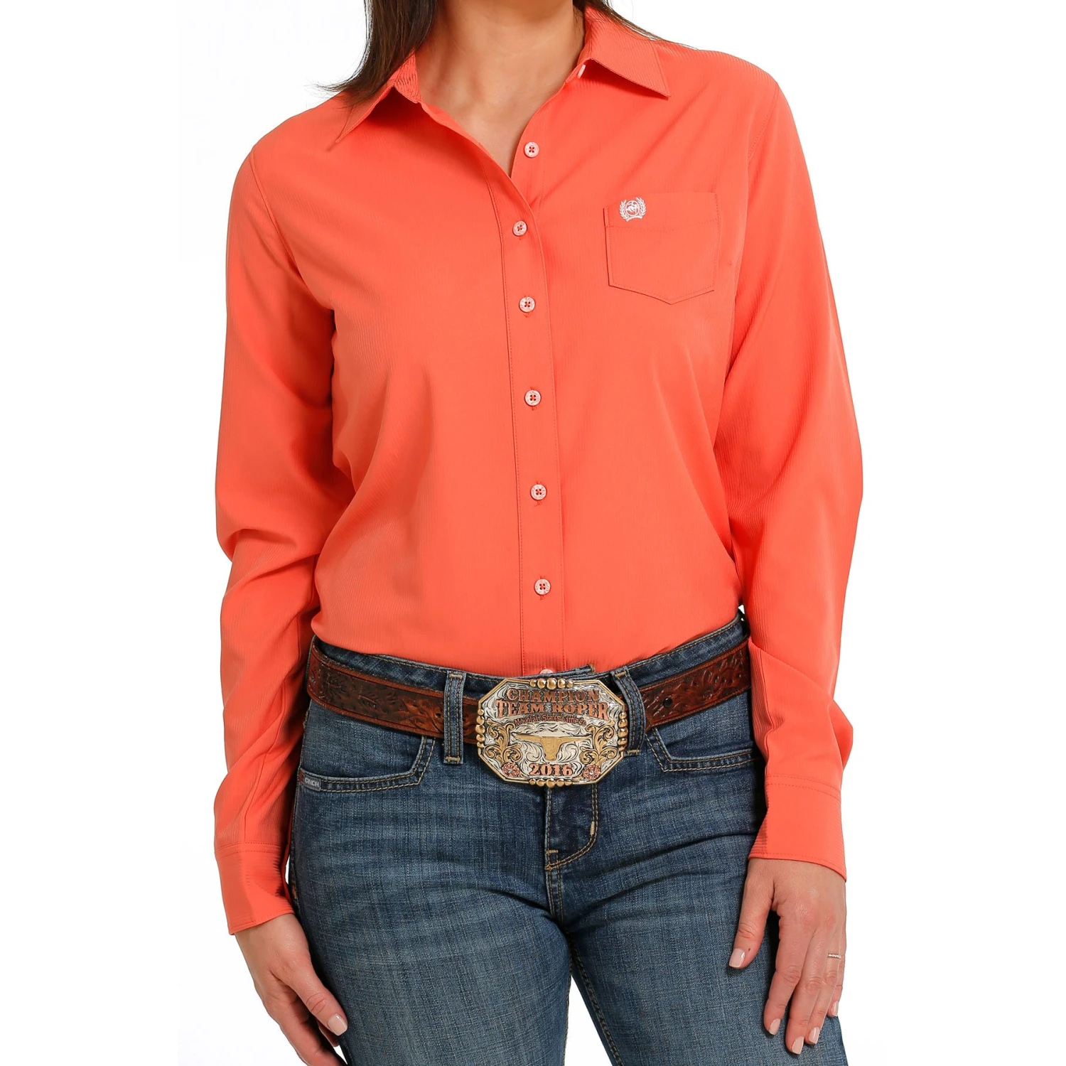 Cinch® Ladies Solid Coral Arenaflex Button Down Shirt MSW9163010 Cinch® Ladies Solid Coral Arenaflex Button Down Shirt MSW9163010 -Ariat Shop MSW9163010