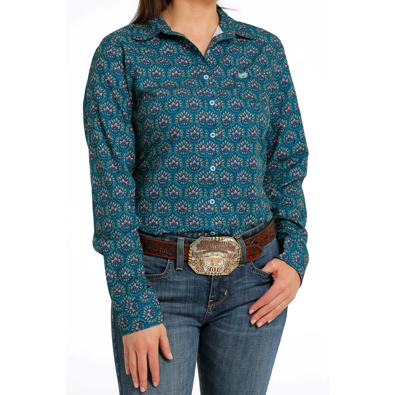 Cinch Ladies Areanflex Teal Button Down Shirt MSW9163017 Cinch Ladies Areanflex Teal Button Down Shirt MSW9163017 -Ariat Shop MSW9163017 1