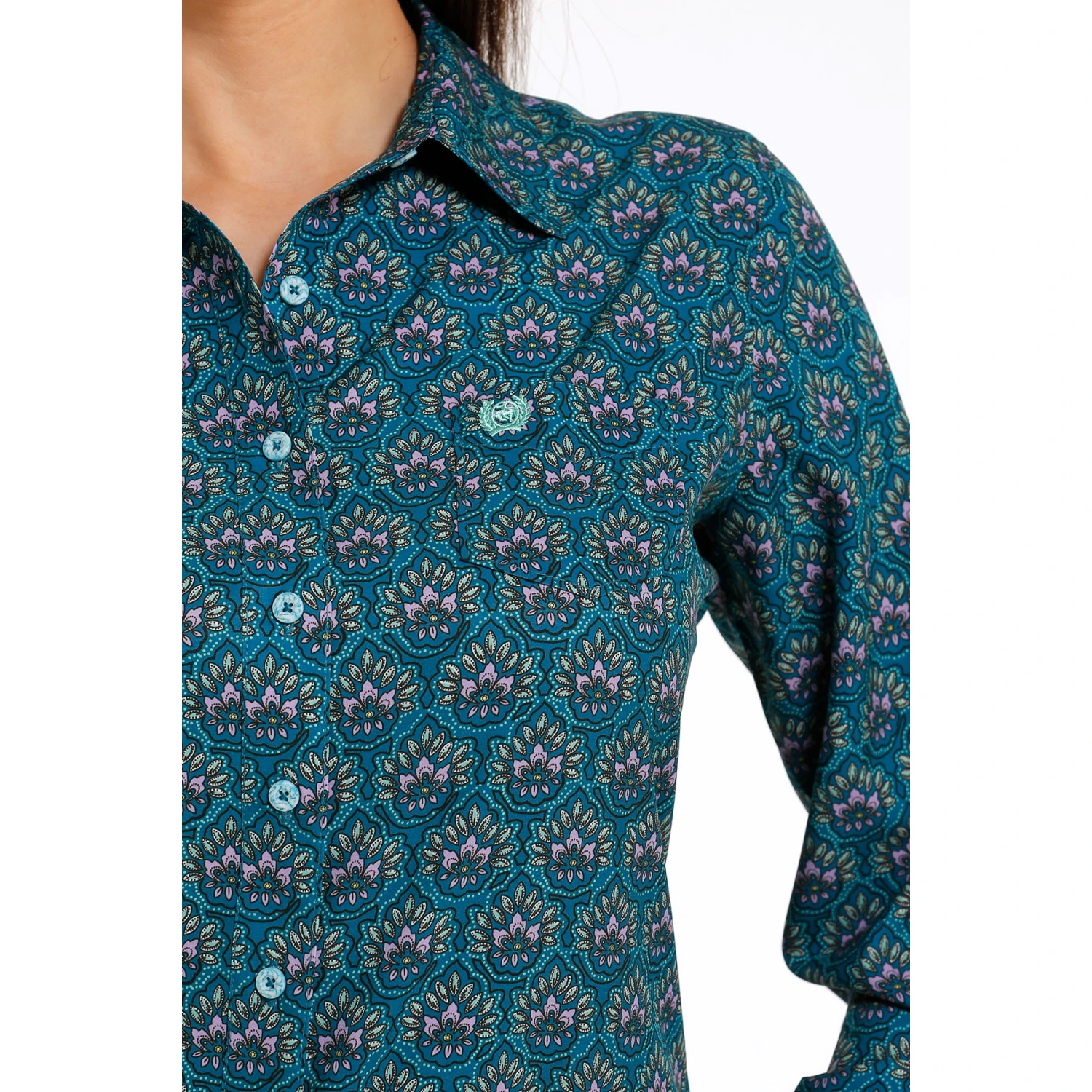 Cinch Ladies Areanflex Teal Button Down Shirt MSW9163017 Cinch Ladies Areanflex Teal Button Down Shirt MSW9163017 -Ariat Shop MSW9163017 2