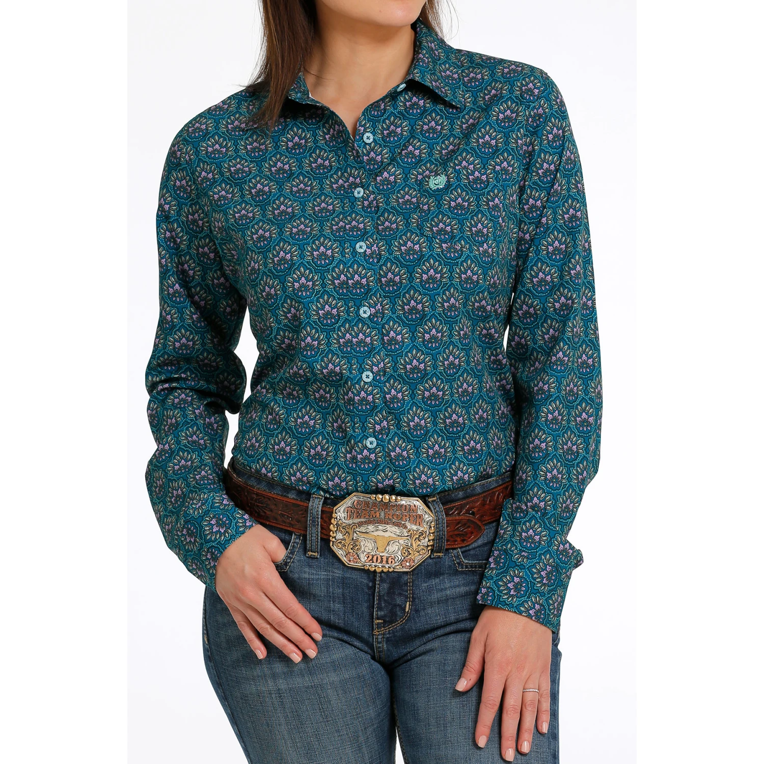 Cinch Ladies Areanflex Teal Button Down Shirt MSW9163017 Cinch Ladies Areanflex Teal Button Down Shirt MSW9163017 -Ariat Shop MSW9163017