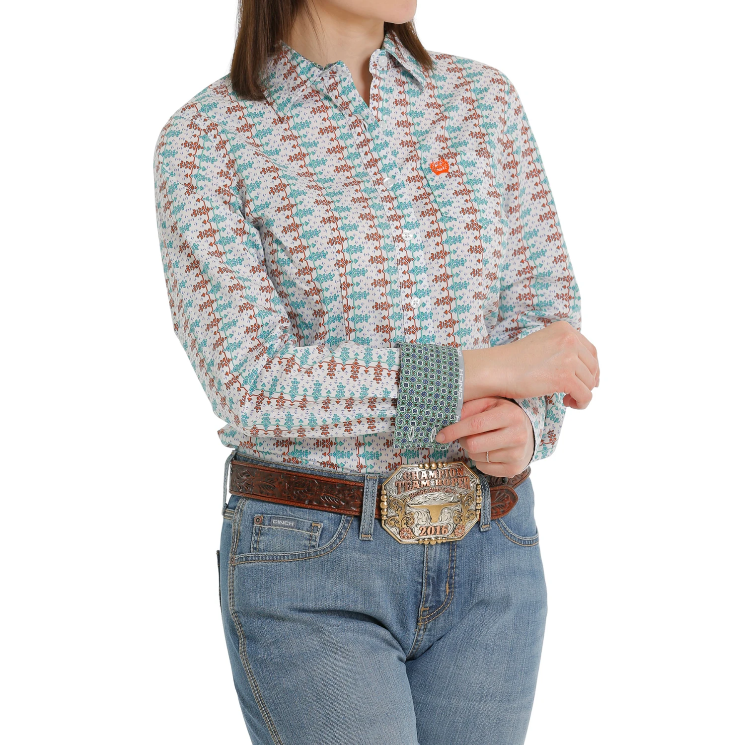 Cinch® Ladies White Geometric Button Down Shirt MSW9164201 Cinch® Ladies White Geometric Button Down Shirt MSW9164201 -Ariat Shop MSW9164201