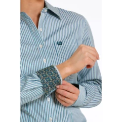 Cinch Ladies Multicolor Stripe Button Down Shirt MSW9164203 -Ariat Shop MSW9164203 1