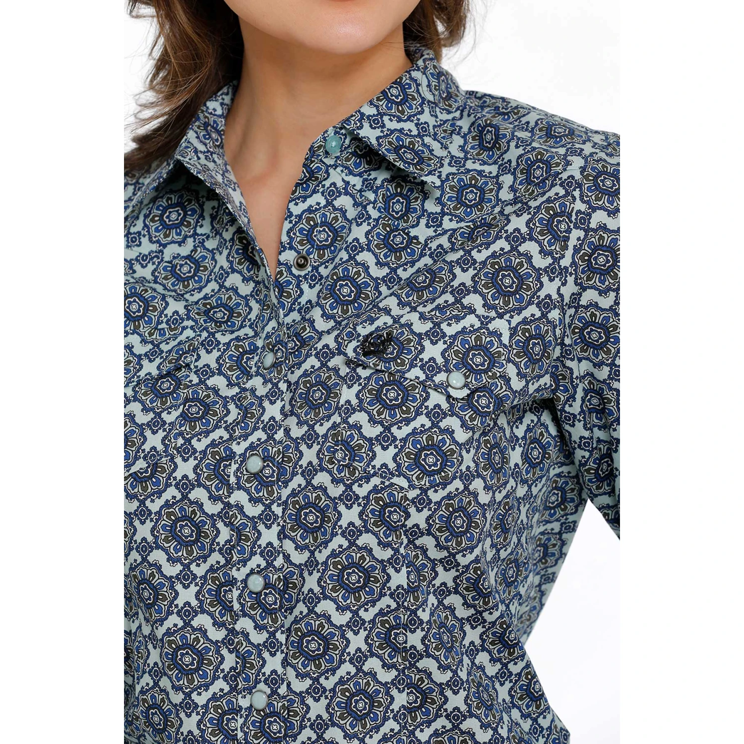 Cinch® Ladies Geometric Dark Blue Snap Down Shirt MSW9201037 Cinch® Ladies Geometric Dark Blue Snap Down Shirt MSW9201037 -Ariat Shop MSW9201037 2