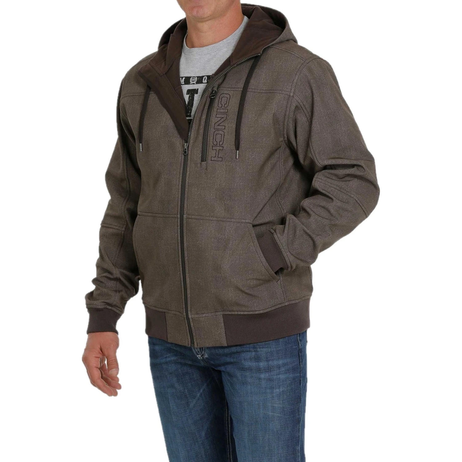 Cinch Men's Bonded Printed Brown Hooded Jacket MWJ1525002 Cinch Men's Bonded Printed Brown Hooded Jacket MWJ1525002 -Ariat Shop MWJ15250021 3