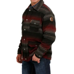 Cinch® Men's Black Striped Frontier Coat MWJ1572001 -Ariat Shop MWJ1572001 2