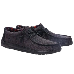 Hey Dude Men's Wally Sox Jet Black Shoes 110354935-PB