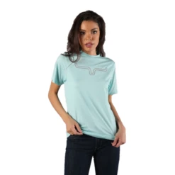 Kimes Ranch® Ladies Outlier Tech Light Blue T-shirt OUT-LB