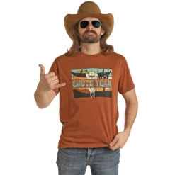 Rock & Roll® Unisex "CHUTE YEAH" Dale Brisby Rust T-Shirt RRUT21R06A-90