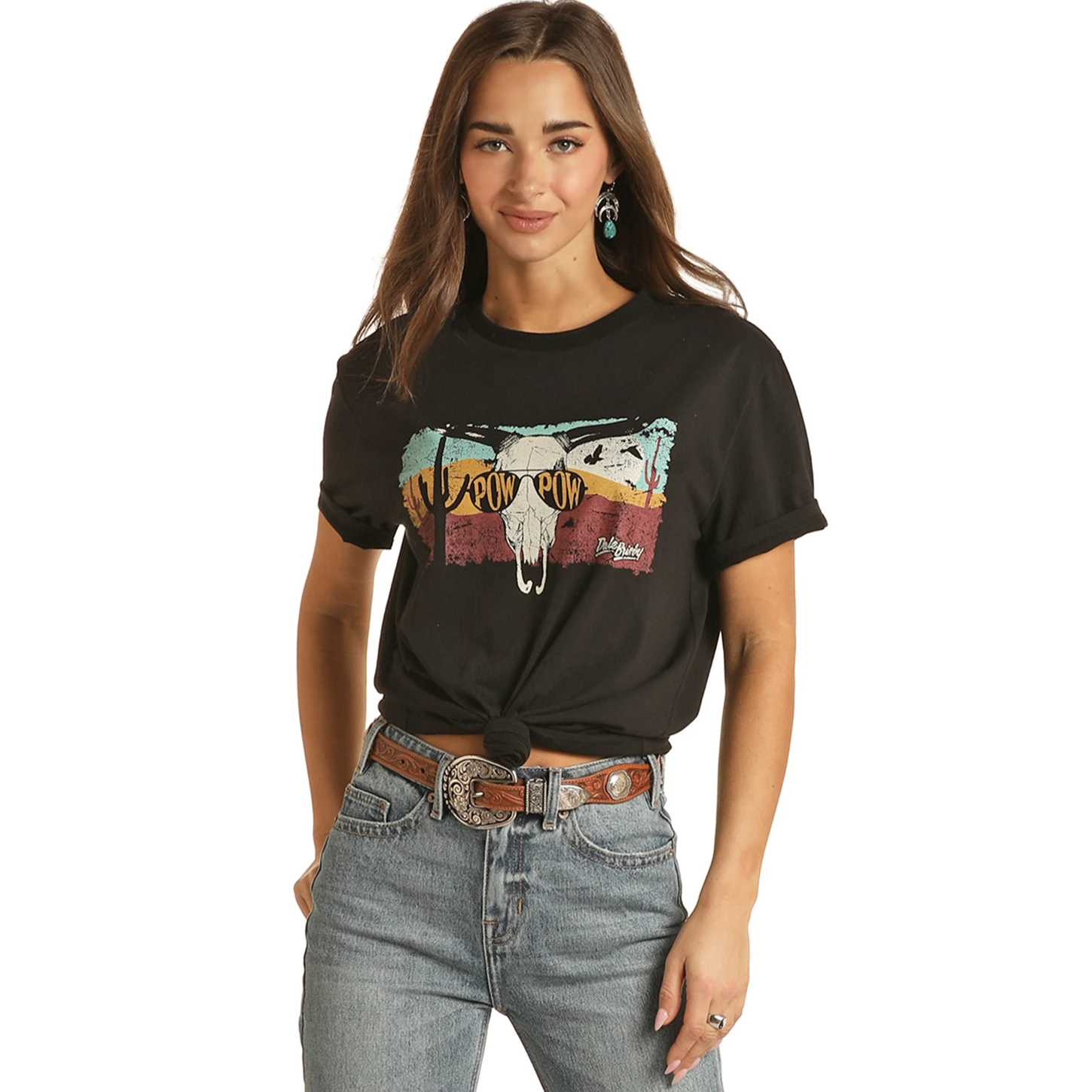Rock & Roll® Unisex "Pow Pow" Graphic Black T-Shirt RRUT21R06E-01 Rock & Roll® Unisex "Pow Pow" Graphic Black T-Shirt RRUT21R06E-01 -Ariat Shop RRUT21R06E 01 1