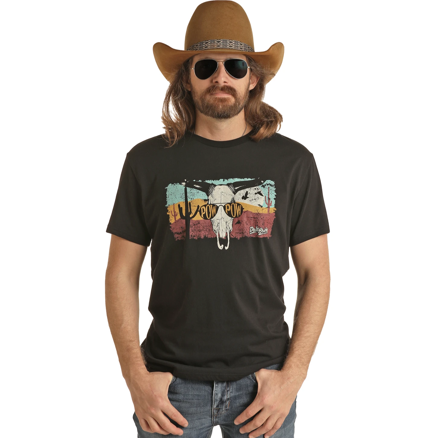 Rock & Roll® Unisex "Pow Pow" Graphic Black T-Shirt RRUT21R06E-01 Rock & Roll® Unisex "Pow Pow" Graphic Black T-Shirt RRUT21R06E-01 -Ariat Shop RRUT21R06E 01