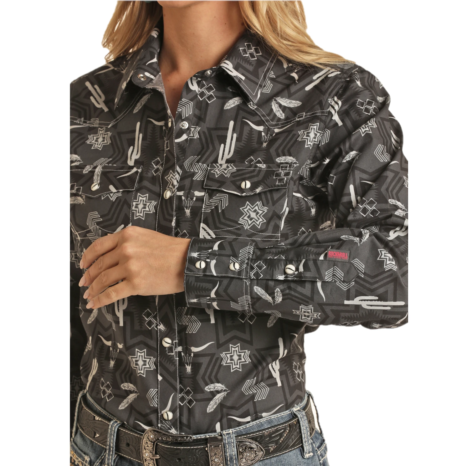 Panhandle® Ladies Conversational Charcoal Snap Up Shirt RRWSOSRZ19-02 Panhandle® Ladies Conversational Charcoal Snap Up Shirt RRWSOSRZ19-02 -Ariat Shop RRWSOSRZ19 02