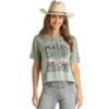 Rock & Roll® Ladies Dale Brisby Boxy Aquamarine T-Shirt RRWT21RZOH