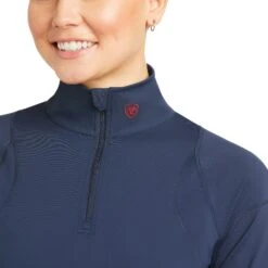 Ariat® Ladies Auburn Baselayer Team Navy 1/4 Zip Top 10034798 3 Ariat® Ladies Auburn Baselayer Team Navy 1/4 Zip Top 10034798 -Ariat Shop S21 WMS ENGL 10034798 detail01
