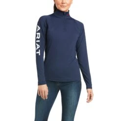 AriatĀ® Ladies Auburn Baselayer Team Navy 1/4 Zip Top 10034798