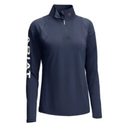 Ariat® Ladies Auburn Baselayer Team Navy 1/4 Zip Top 10034798 2 Ariat® Ladies Auburn Baselayer Team Navy 1/4 Zip Top 10034798 -Ariat Shop S21 WMS ENGL 10034798 ghost front