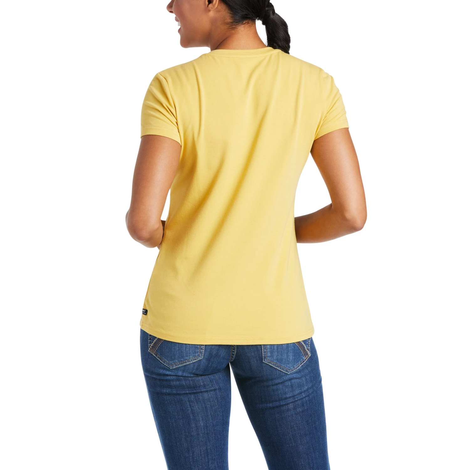 Ariat Ladies Authentic Logo Local Honey Short Sleeve T-Shirt 10035469 Ariat Ladies Authentic Logo Local Honey Short Sleeve T-Shirt 10035469 -Ariat Shop S21 WMS ENGL 10035469 back