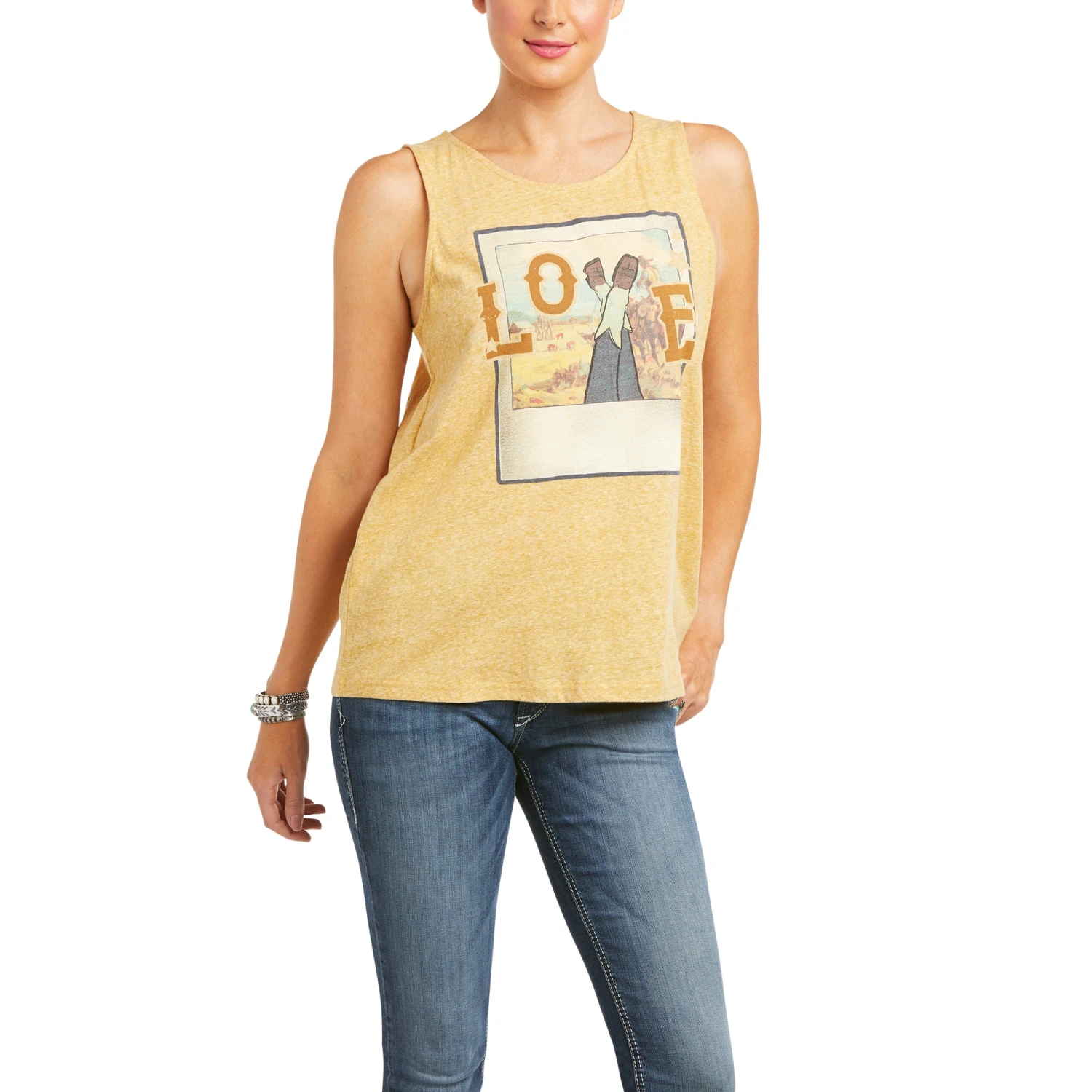 Ariat Ladies Sleeveless Love Gold Tank-Top 10036161 Ariat Ladies Sleeveless Love Gold Tank-Top 10036161 -Ariat Shop S21 WMS WEST 10036161 front