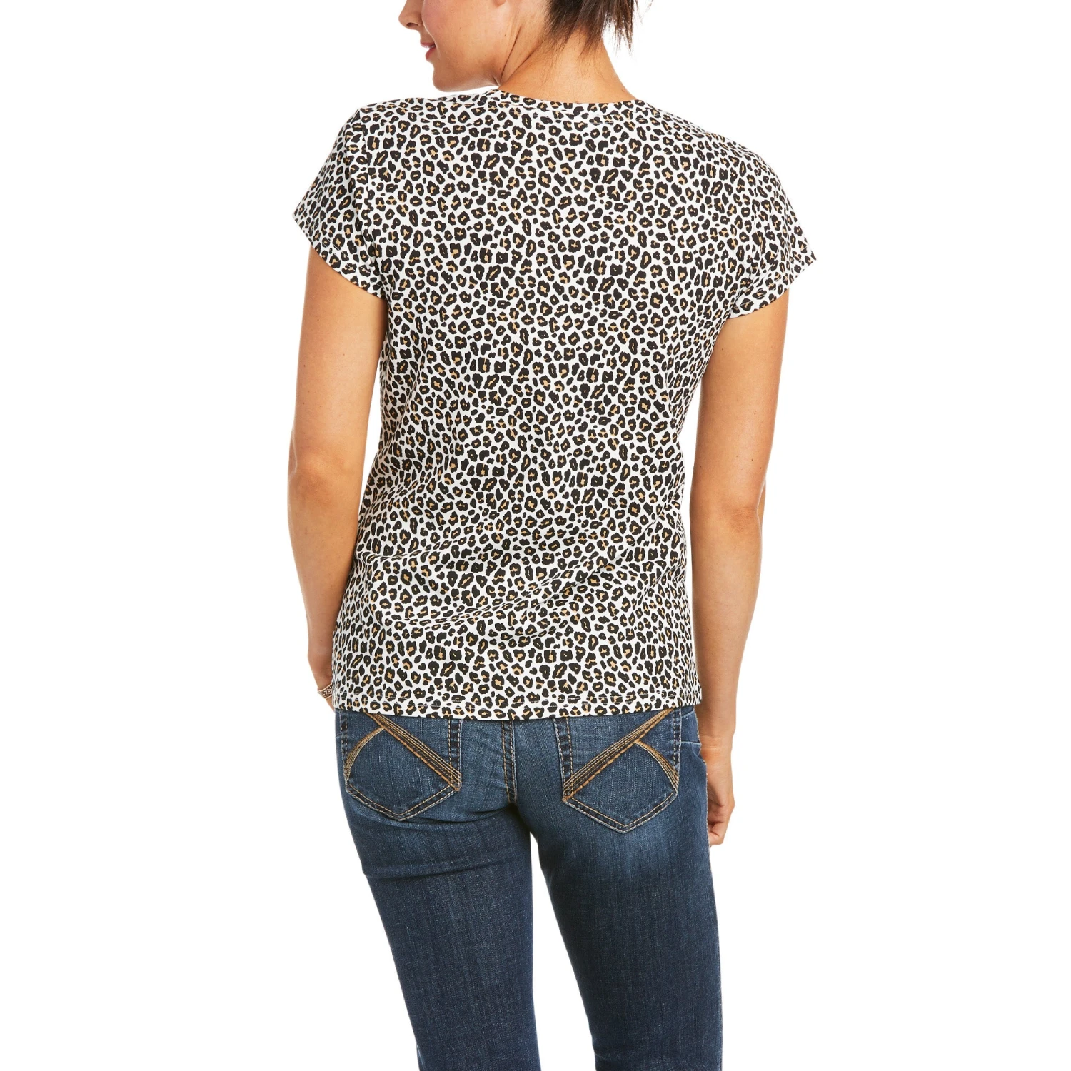 Ariat Ladies Real Wild Logo Leopard T-Shirt 10036195 Ariat Ladies Real Wild Logo Leopard T-Shirt 10036195 -Ariat Shop S21 WMS WEST 10036195 back