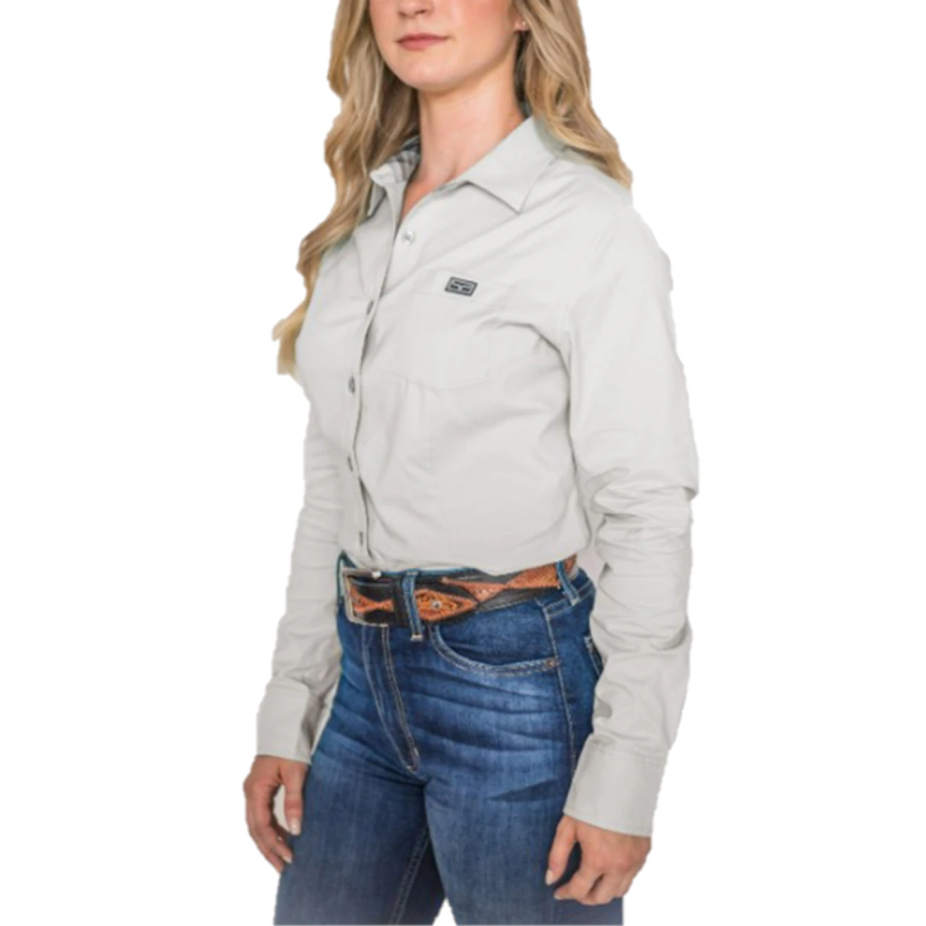 Kimes Ranch® Ladies Linville Solid Grey Button Down Shirt S22-121207 Kimes Ranch® Ladies Linville Solid Grey Button Down Shirt S22-121207 -Ariat Shop S22 121207