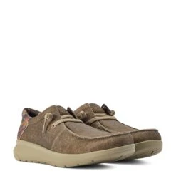 Ariat Men's Hilo Stretch Lace Dark Tan & Rust Aztec Shoe 10040445 -Ariat Shop S22 MNS WEST 10040445 pair