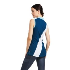 Ariat Ladies Taryn Sleeveless Polo Blue Opal Shirt 10039169 -Ariat Shop S22 WMS ENGL 10039169 back