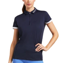 AriatĀ® Ladies Bandera Navy Blue 1/4 Zip Polo Shirt 10039188