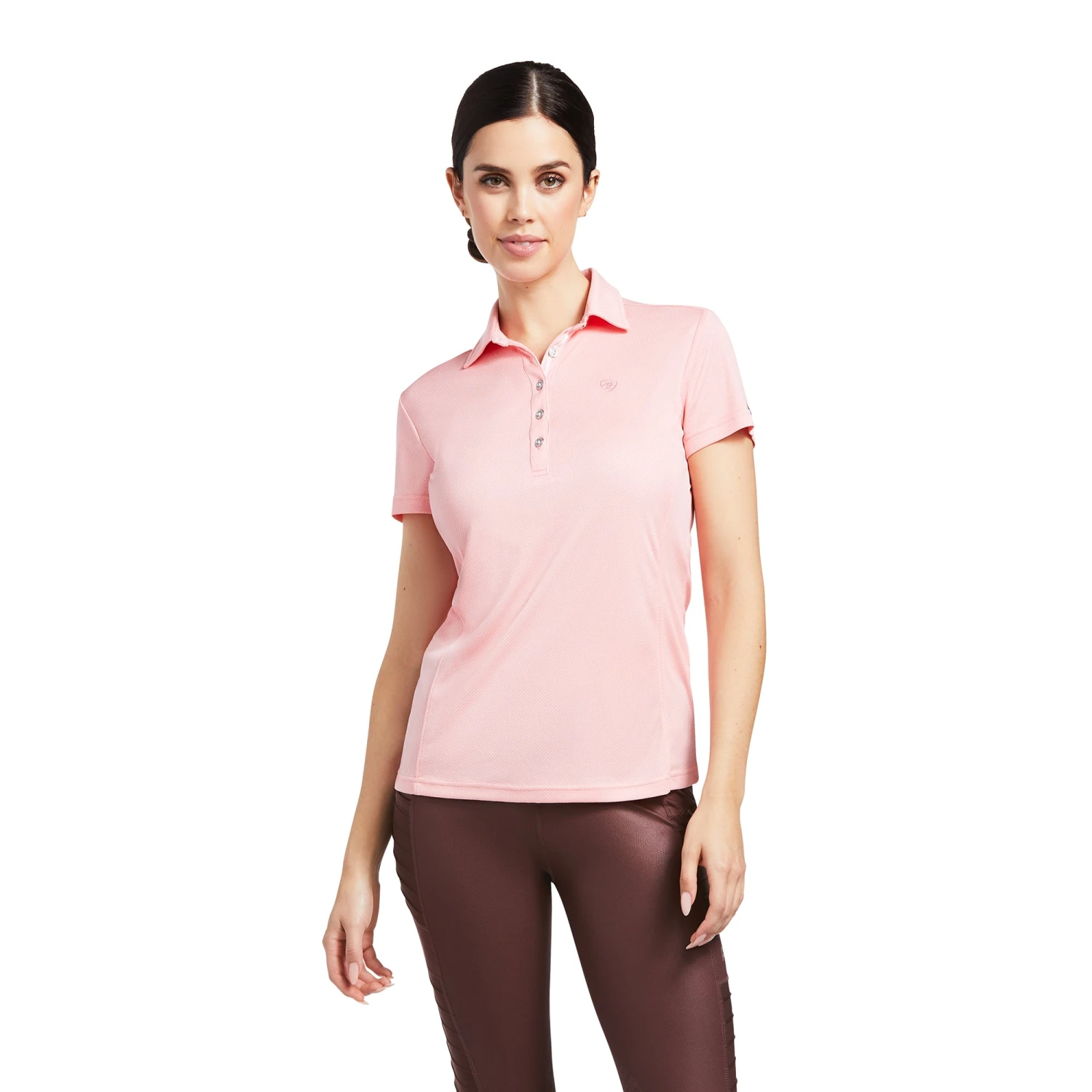 Ariat Ladies Talent Short Sleeve Peach Blossom Polo Shirt 10039322 Ariat Ladies Talent Short Sleeve Peach Blossom Polo Shirt 10039322 -Ariat Shop S22 WMS ENGL 10039322 front