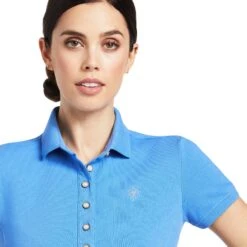 Ariat® Ladies Prix 2.0 Short Sleeve Reykjavik Blue Polo Shirt 10039472 -Ariat Shop S22 WMS ENGL 10039472 detail01