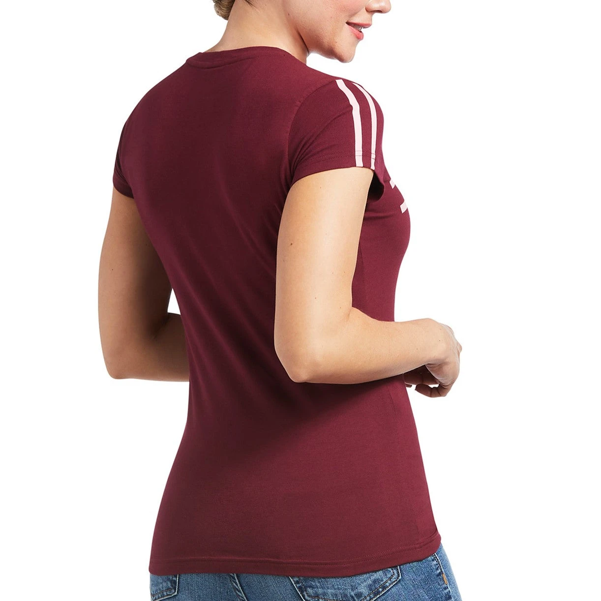 Ariat® Ladies Logo Lane Zinfandel Short Sleeve T-Shirt 10039654 Ariat® Ladies Logo Lane Zinfandel Short Sleeve T-Shirt 10039654 -Ariat Shop S22 WMS ENGL 10039654 back