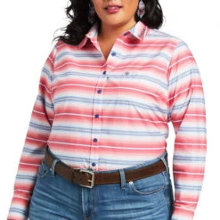 Ariat Ladies Team Kirby Sunrise Serape Print Long Sleeve Shirt10039456 -Ariat Shop S22 WMS WEST 10039456 detail01 plus