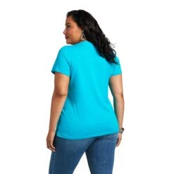 Ariat Ladies R.E.A.L™ Pacific Steerhead Merman Blue T-Shirt 10039570 -Ariat Shop S22 WMS WEST 10039570 back plus