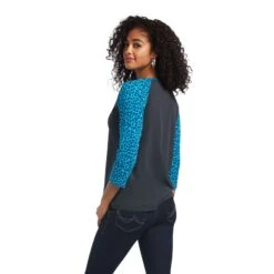 Ariat® Ladies REAL Freedom Heather Charcoal & Leopard T-Shirt 10039775 -Ariat Shop S22 WMS WEST 10039775 back 6b33730c 75b2 444c a303 d0e3a72fdf81