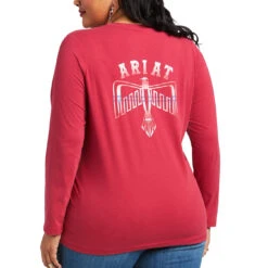 Ariat® Ladies Serape Thunderbird Red Bud Long Sleeve T-Shirt 10039781 -Ariat Shop S22 WMS WEST 10039781 back plus 5452b785 af74 4040 8b77 67d570e65a61