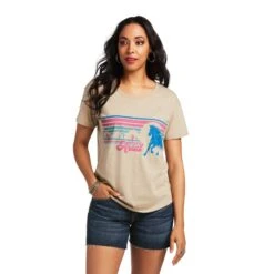Ariat® Women's Desert Wild Graphic Oatmeal Heather T-Shirt 10039971