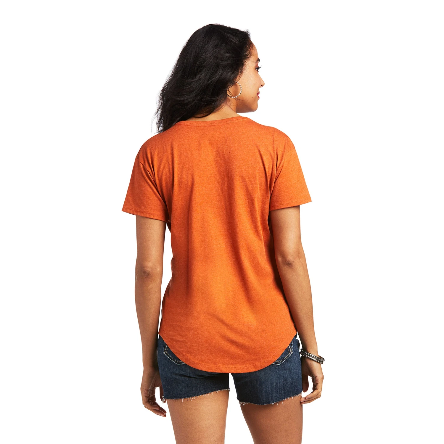 Ariat® Women's Desert Flag Adobe Orange Heather T-Shirt 10039972 Ariat® Women's Desert Flag Adobe Orange Heather T-Shirt 10039972 -Ariat Shop S22 WMS WEST 10039972 back