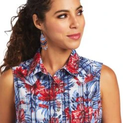 Ariat Ladies REAL Billie Jean Tropic Plaid Shirt 10040614 -Ariat Shop S22 WMS WEST 10040614 detail01