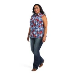 Ariat Ladies REAL Billie Jean Tropic Plaid Shirt 10040614 -Ariat Shop S22 WMS WEST 10040614 full plus